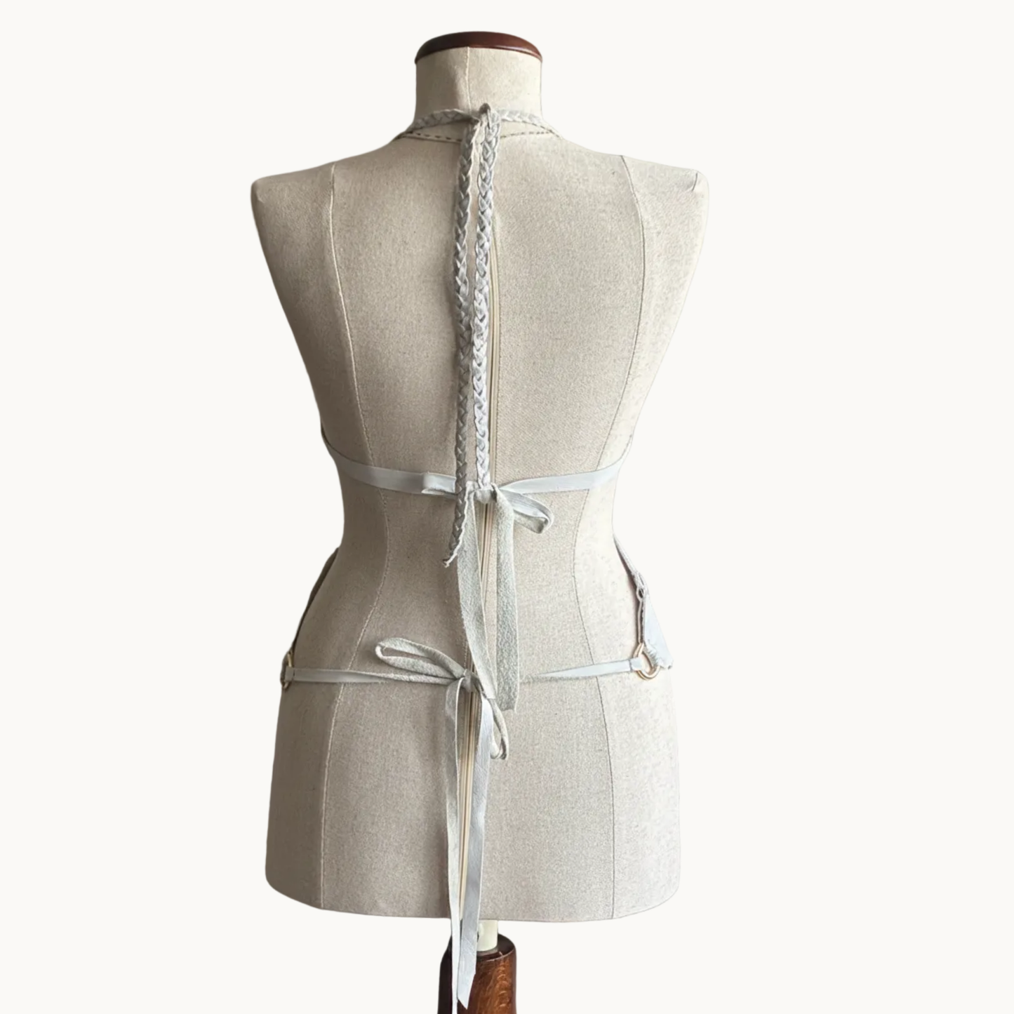 Hand-Embellished Ivory Halter Bustier